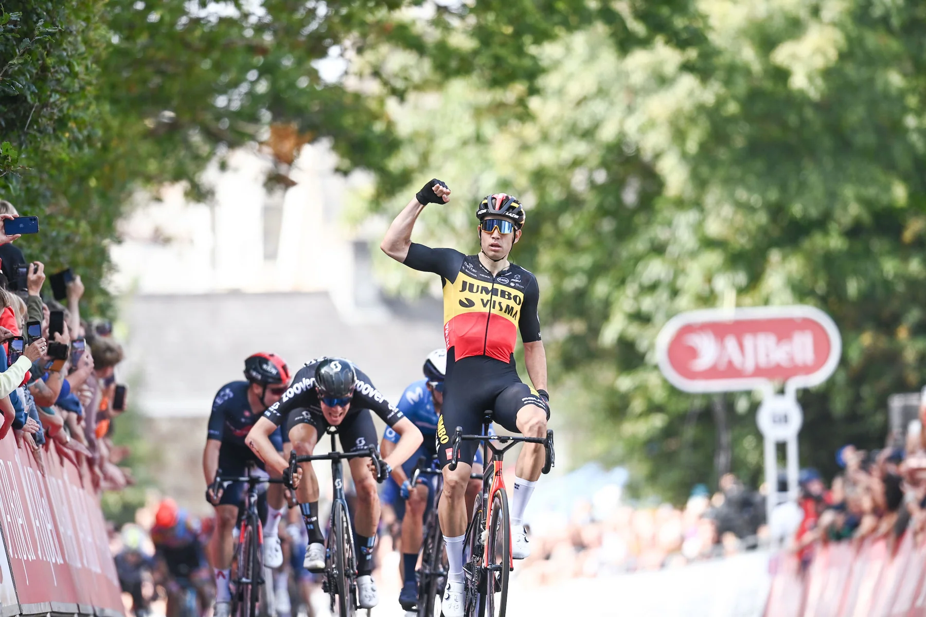 Wout van Aert wins Stage One in Bodmin image courtesy SWpix