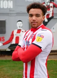 Donovan Wilson on loan to Exeter City from Wolves, picture courtesy & copyright Exeter City 