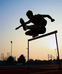 David King hurdles silhouette