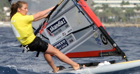 windurfing's golden girl izzy hamilton on her way to the RS:X world youth title in limassol, image courtesy and copyright RS:X Class Association