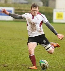 Gloucestershire under 20 full back Jack Skelton lands stoppage time winner. Picture courtesy & copyright Dave Fox